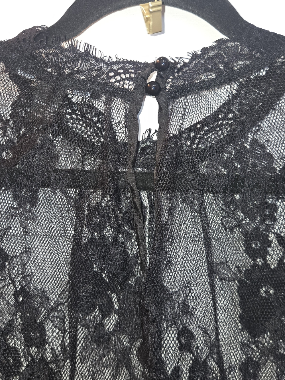 Forever 21 Black Lace Floral Sheer Blouse - Picture 9 of 11